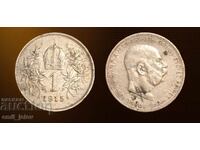 Argint - 1 coroană din 1915 Austria