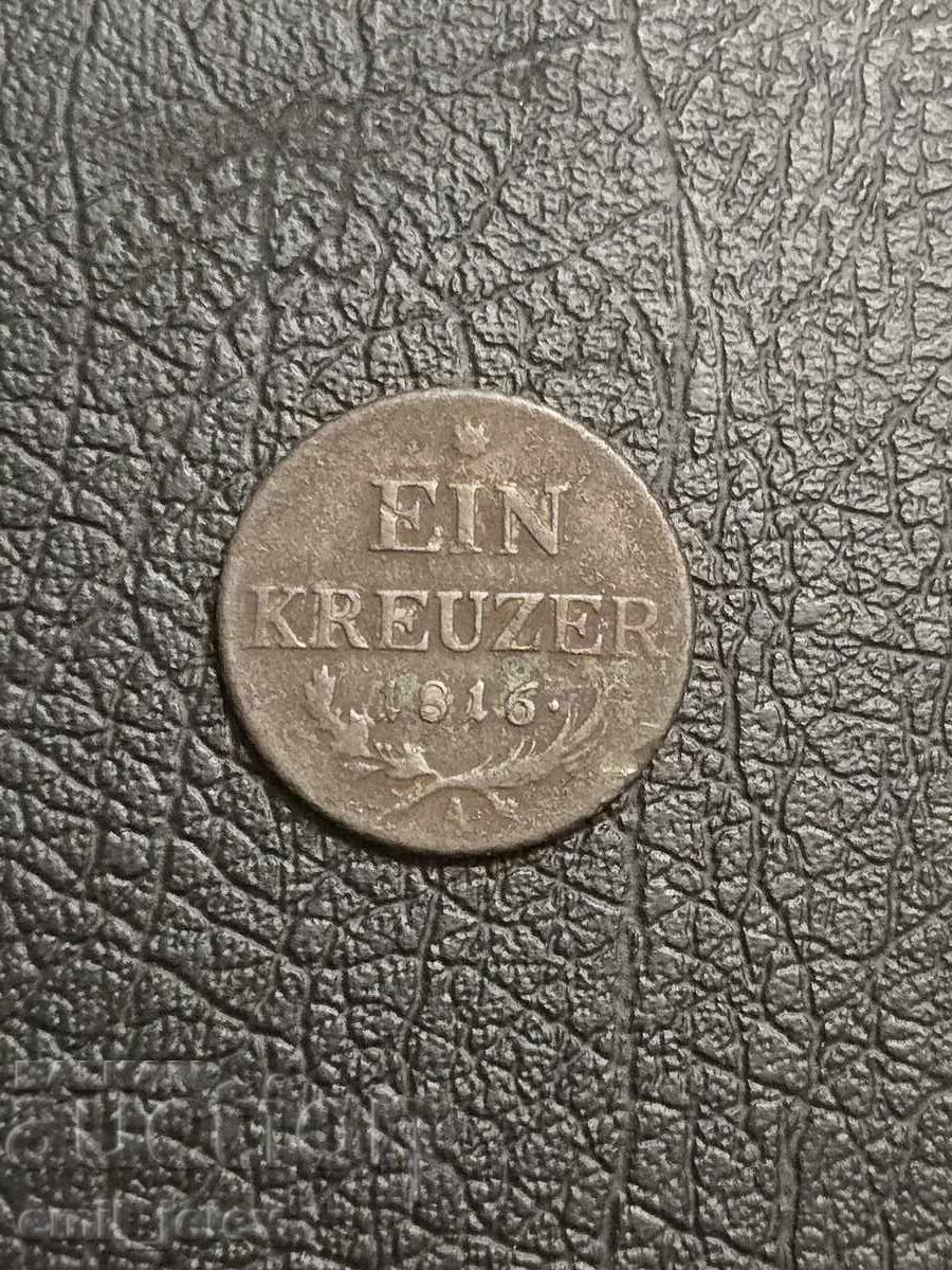 1 кройцер от 1816 год. Австрия с цена 2.99 лв. | € 1.53 1 кройцер от 1816 год. Австрия с цена 2.99 лв. | € 1.53