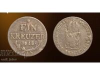 1 кройцер от 1816 год. Австрия