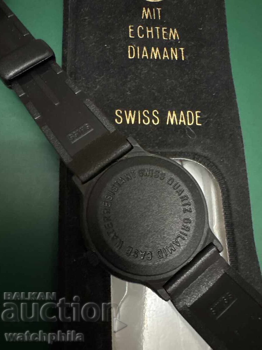 Аукцион швейцарски часовник с Диамант. Нов с кутия. Рядък