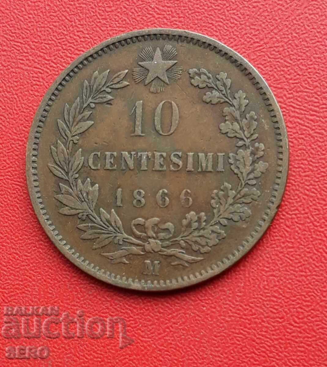 Италия-10 цента 1866 М-Милано Италия-10 цента 1866 М-Милано