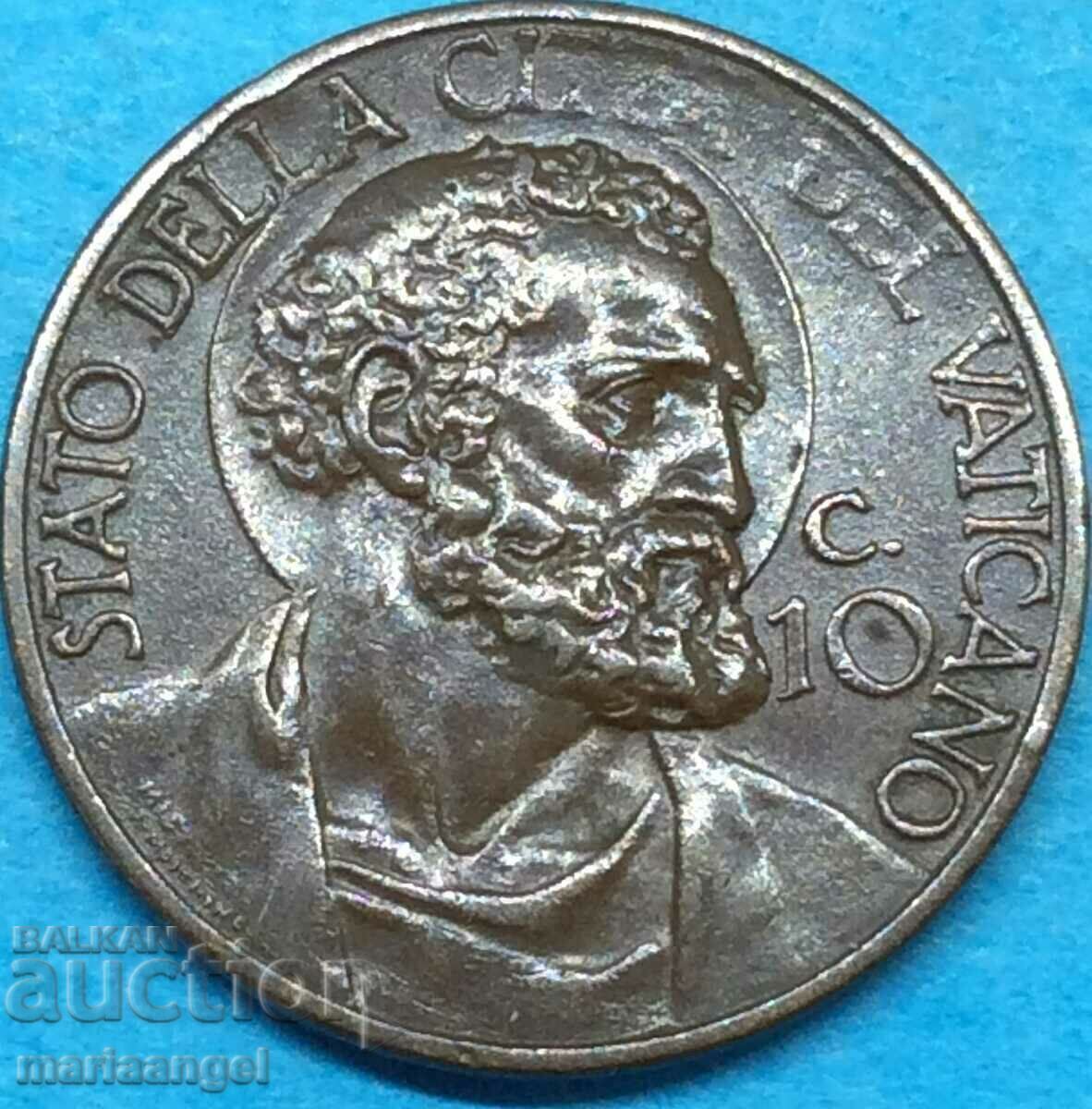 Δημοπρασία Βατικανό 10 centesimi 1936 Άγιος Πέτρος / Πίος XI - σπάνιο έτος Δημοπρασία Βατικανό 10 centesimi 1936 Άγιος Πέτρος / Πίος XI - σπάνιο έτος