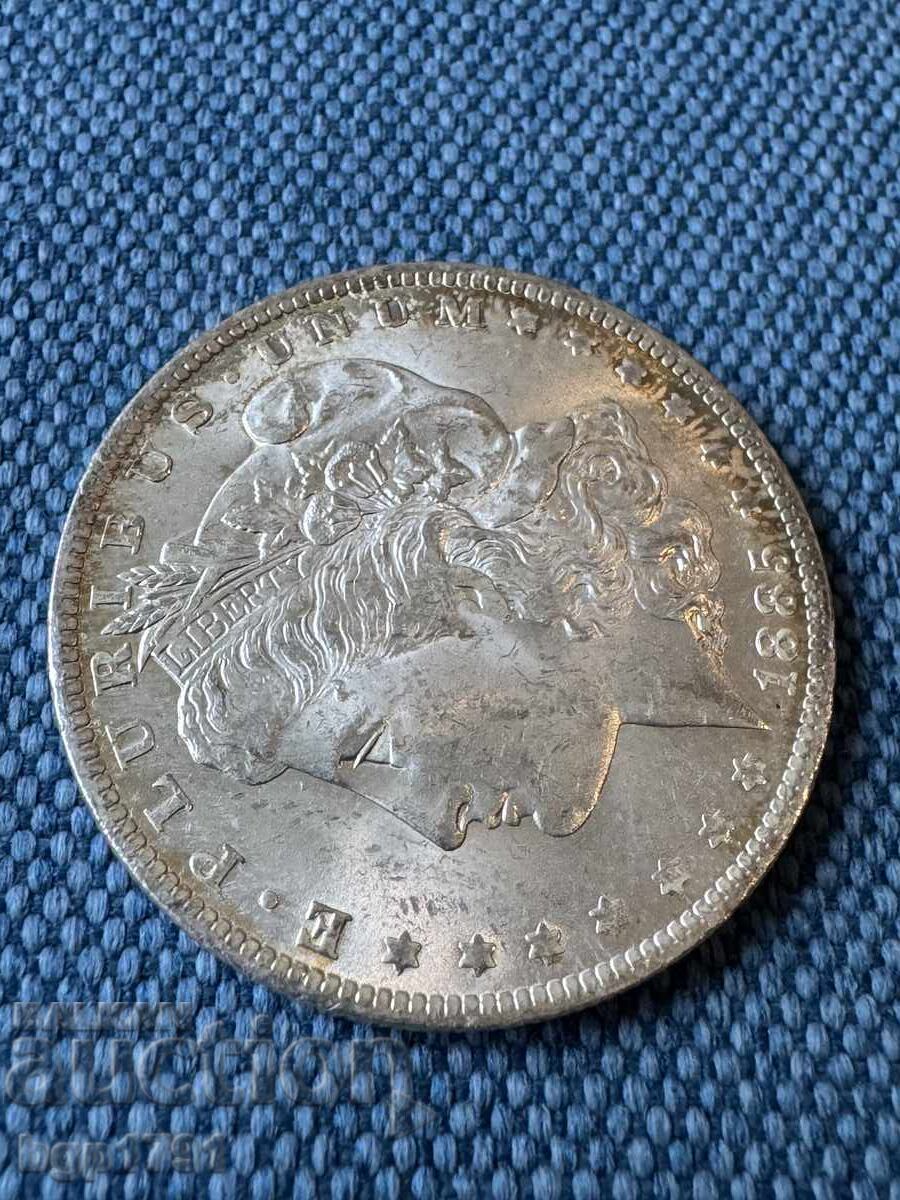 Аукцион 1 долар 1885-O САЩ UNC сребро Аукцион 1 долар 1885-O САЩ UNC сребро