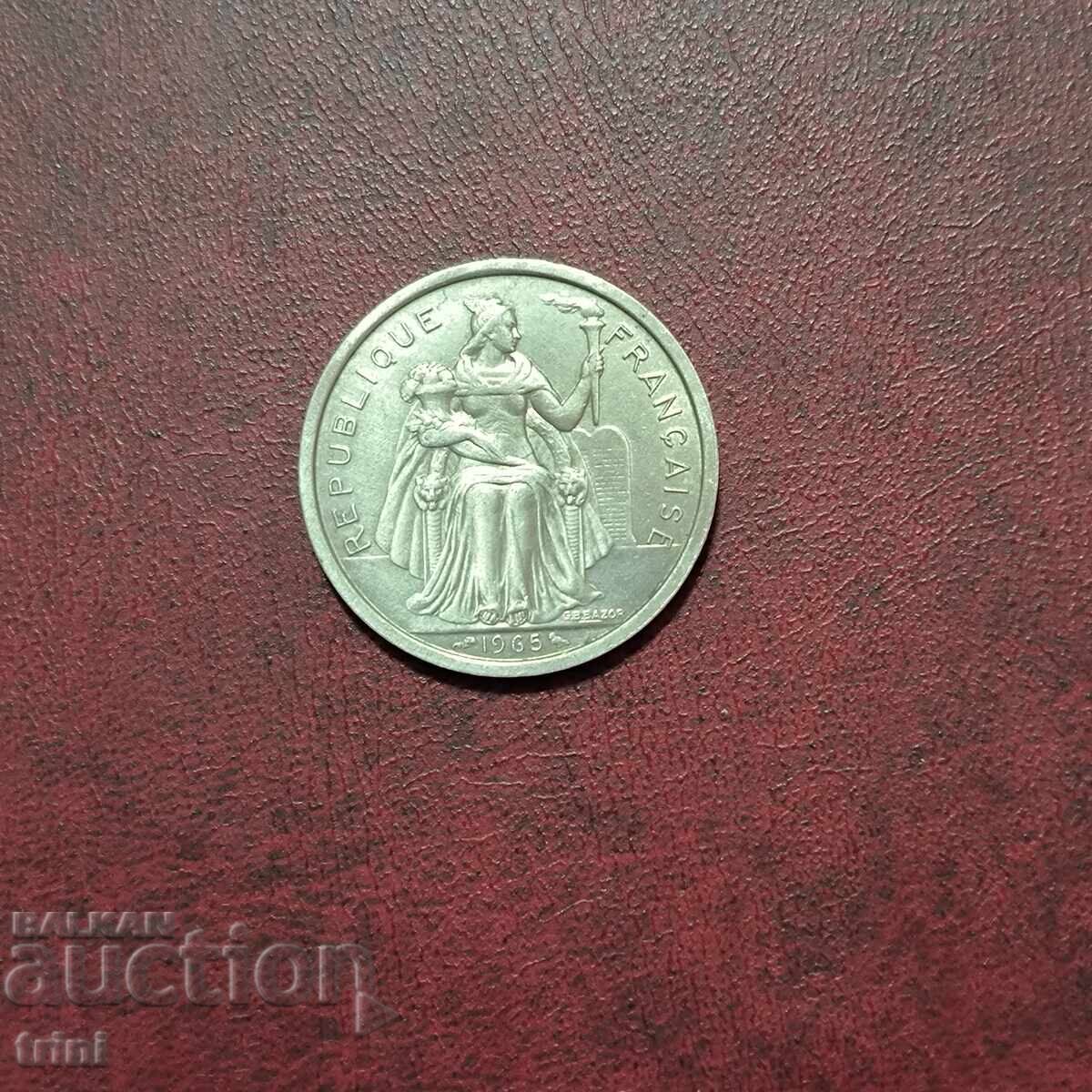 Френска Полинезия 2 франка 1965 г. Френска Полинезия 2 франка 1965 г.