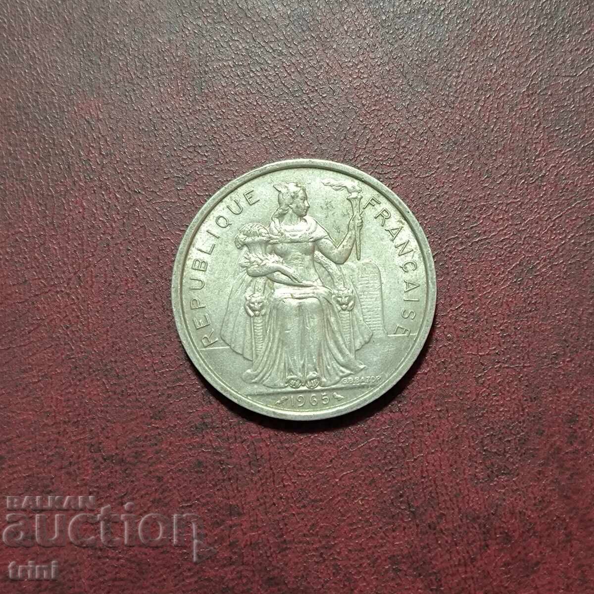 Френска Полинезия 5 франка 1965 г.