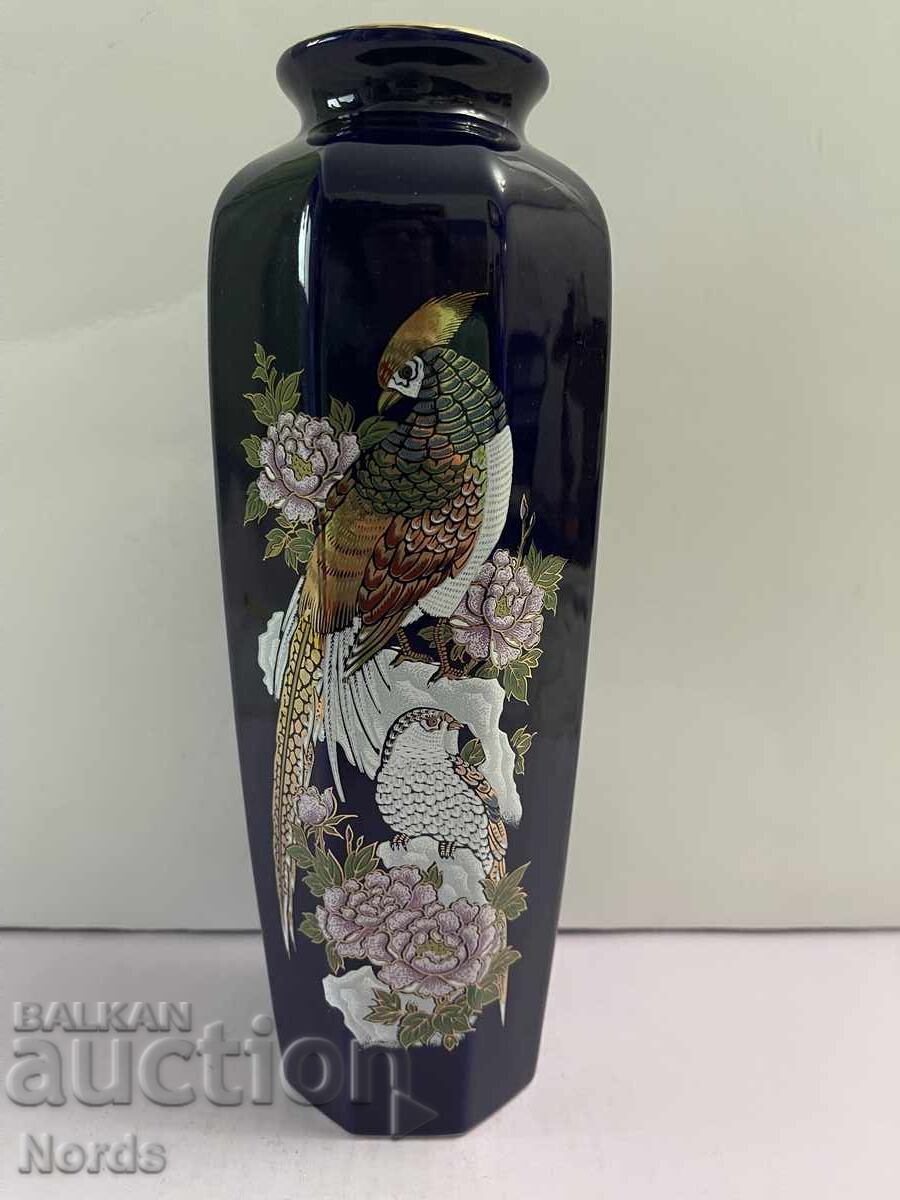 Vază albastră cobalt frumoasă Vază albastră cobalt frumoasă