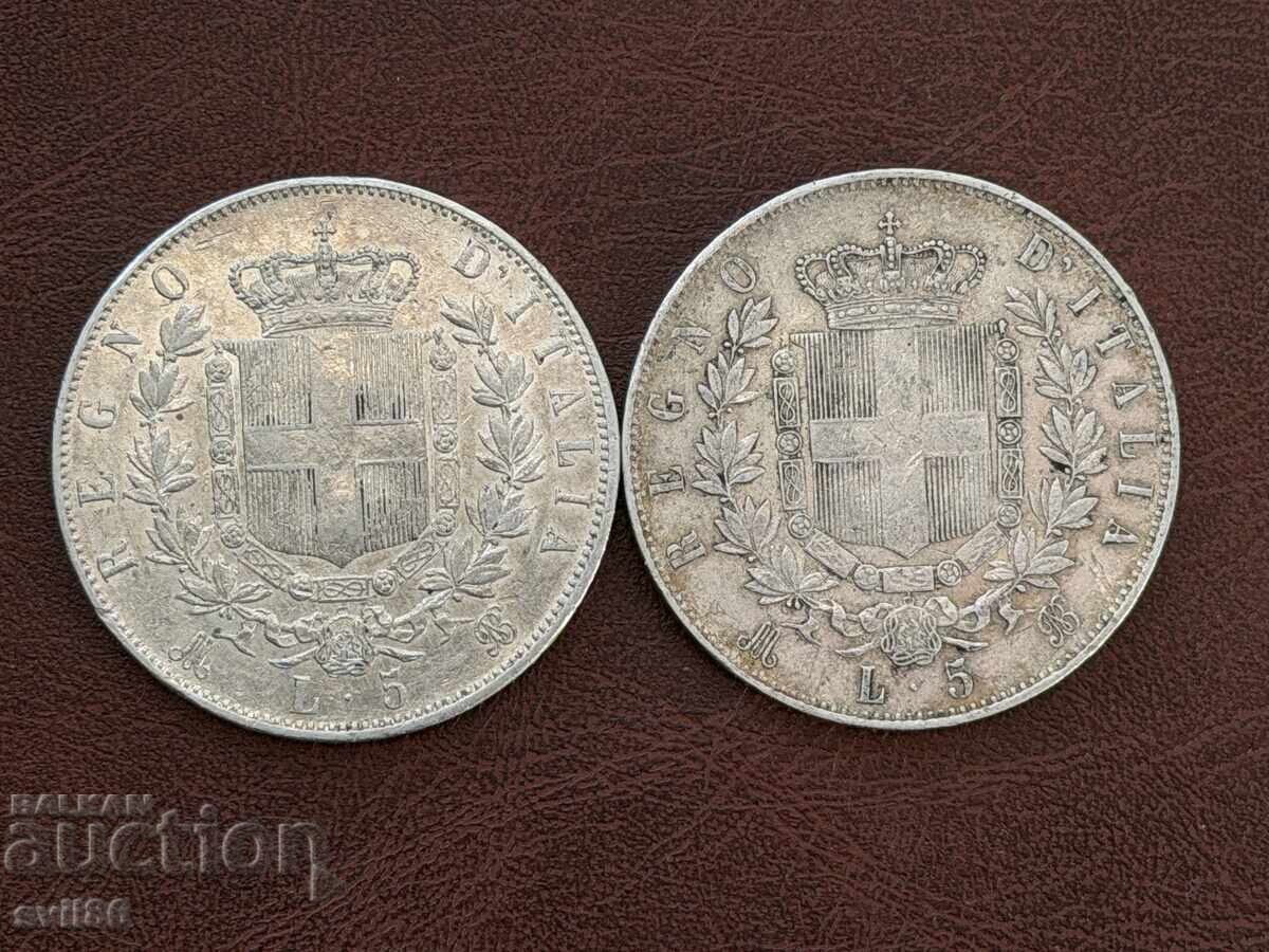 Livrarea 5 lire 1870-75 g Livrarea 5 lire 1870-75 g