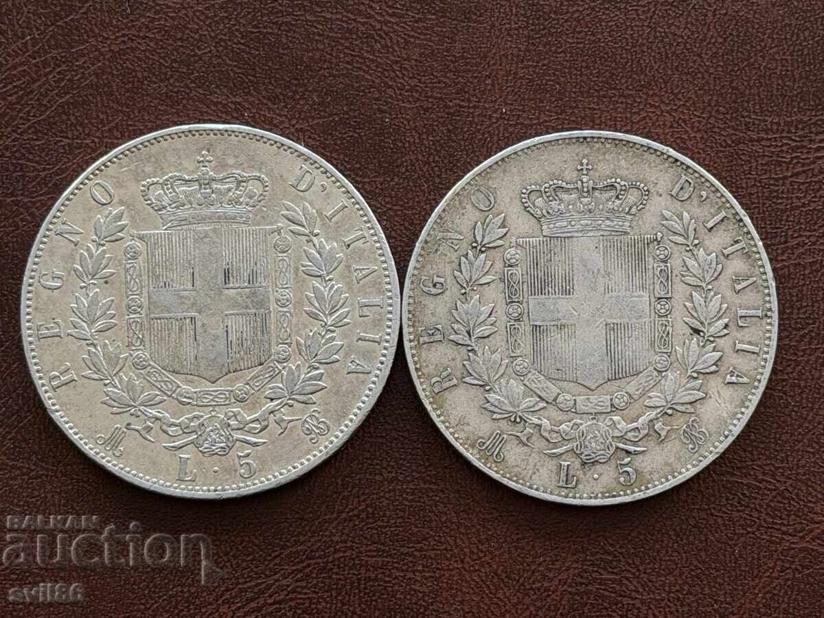 5 lire 1870-75 g 5 lire 1870-75 g