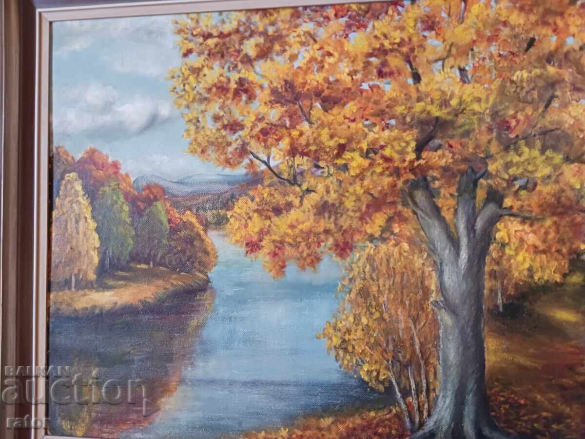Licitație Tablou vechi mare, de autor - peisaj, semnat