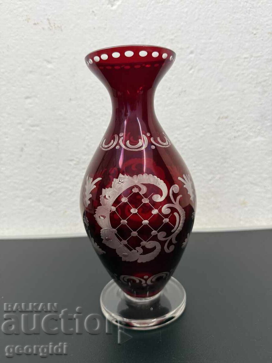 Аукцион Рубинено червена ваза - Егерман. №7723 Аукцион Рубинено червена ваза - Егерман. №7723