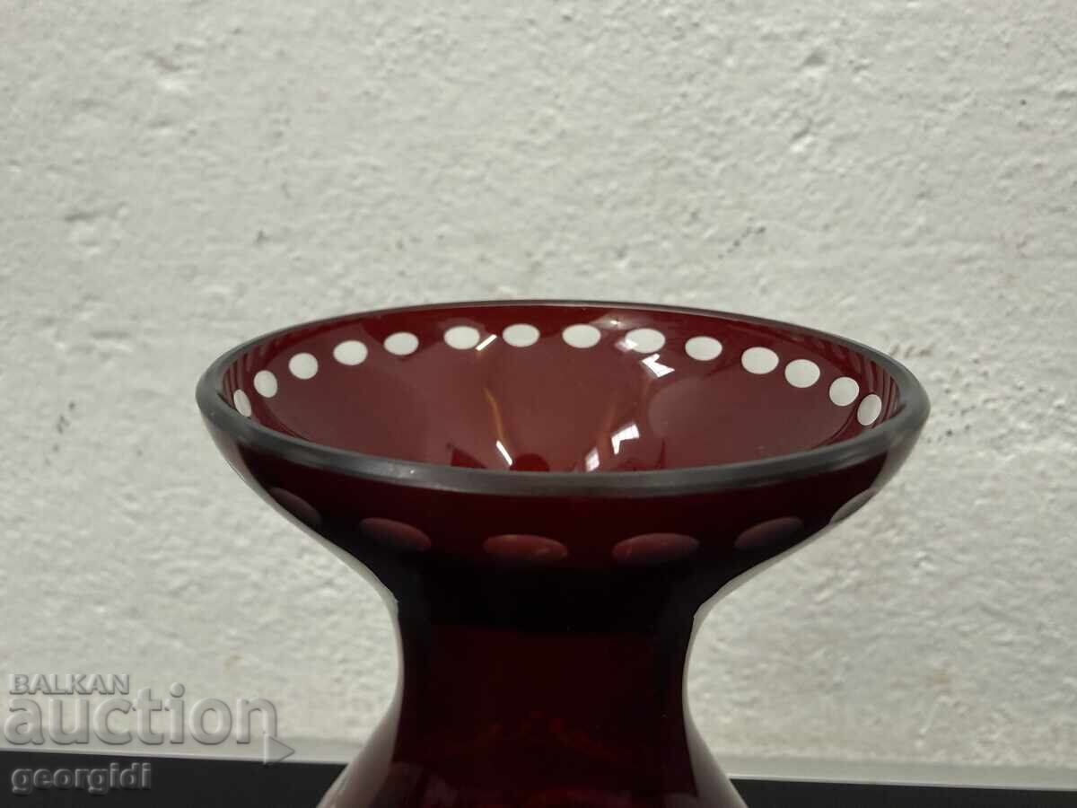 Рубинено червена ваза - Егерман. №7723 - 6 Рубинено червена ваза - Егерман. №7723 - 6