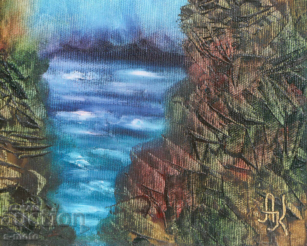 Tablou ulei pe pânză peisaj abstract - 6 Tablou ulei pe pânză peisaj abstract - 6