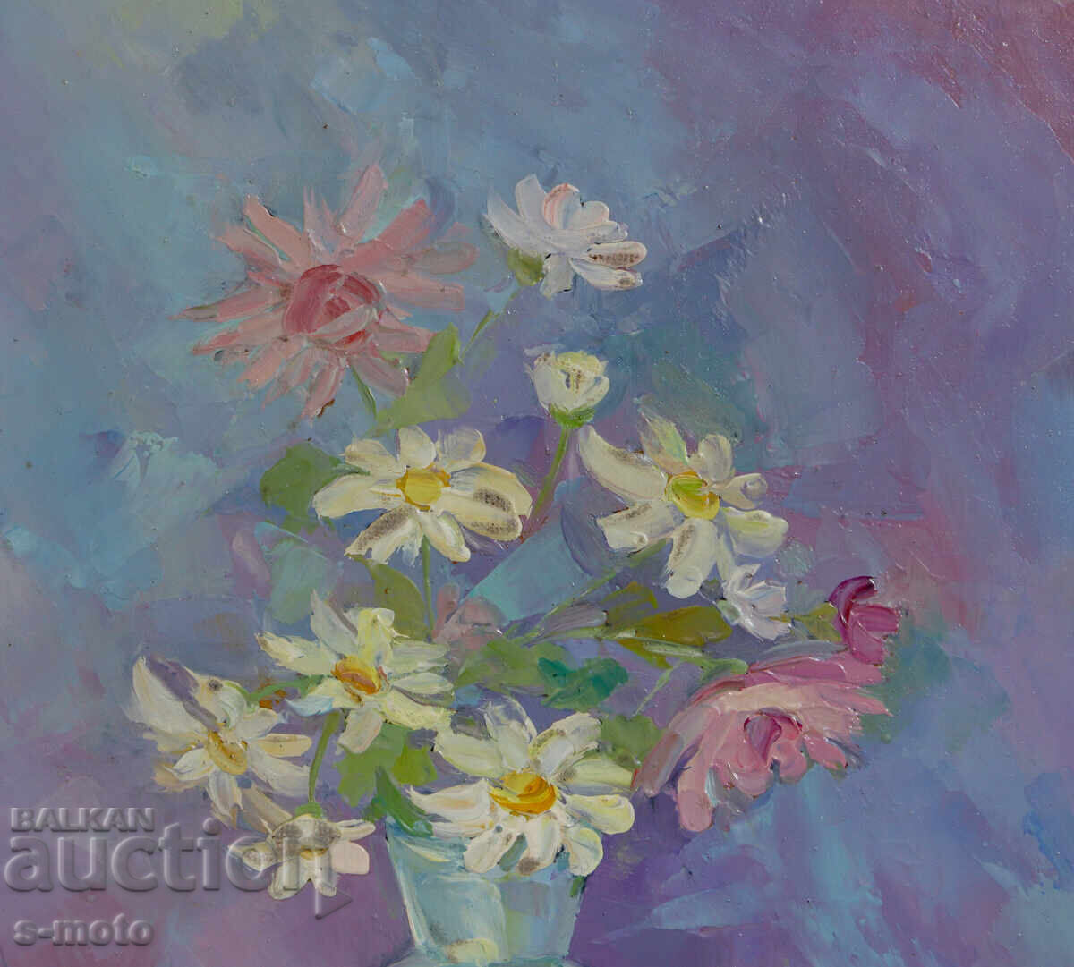Δημοπρασία Έργο ζωγραφικής με λάδι νεκρή φύση με λουλούδια Δημοπρασία Έργο ζωγραφικής με λάδι νεκρή φύση με λουλούδια