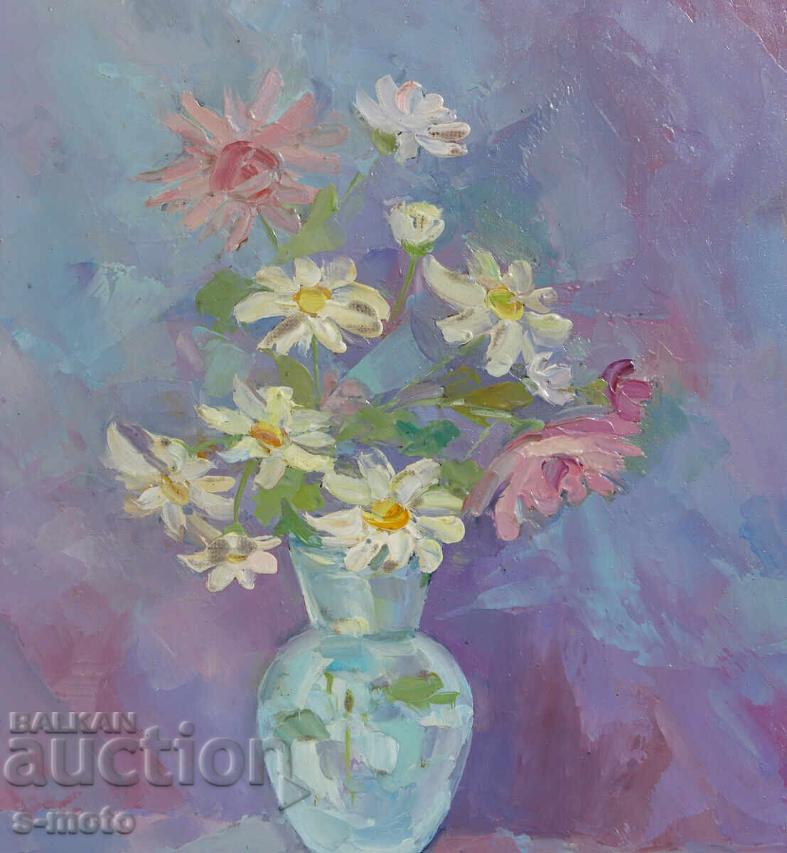 Παράδοση Έργο ζωγραφικής με λάδι νεκρή φύση με λουλούδια Παράδοση Έργο ζωγραφικής με λάδι νεκρή φύση με λουλούδια