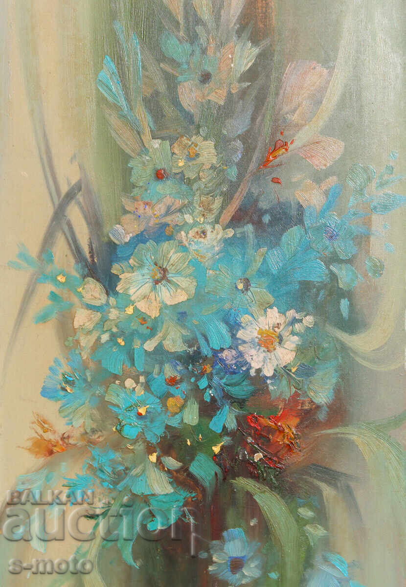 Έργο ζωγραφικής με λάδι νεκρή φύση με λουλούδια - 5 Έργο ζωγραφικής με λάδι νεκρή φύση με λουλούδια - 5