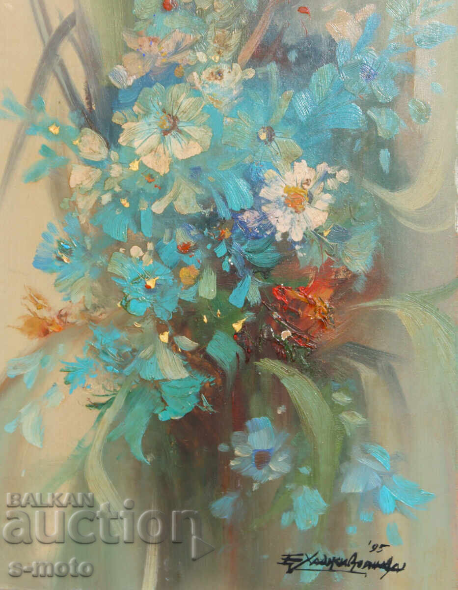 Elena Hadzhistoyanova pictură în ulei natură moartă cu flori - 6