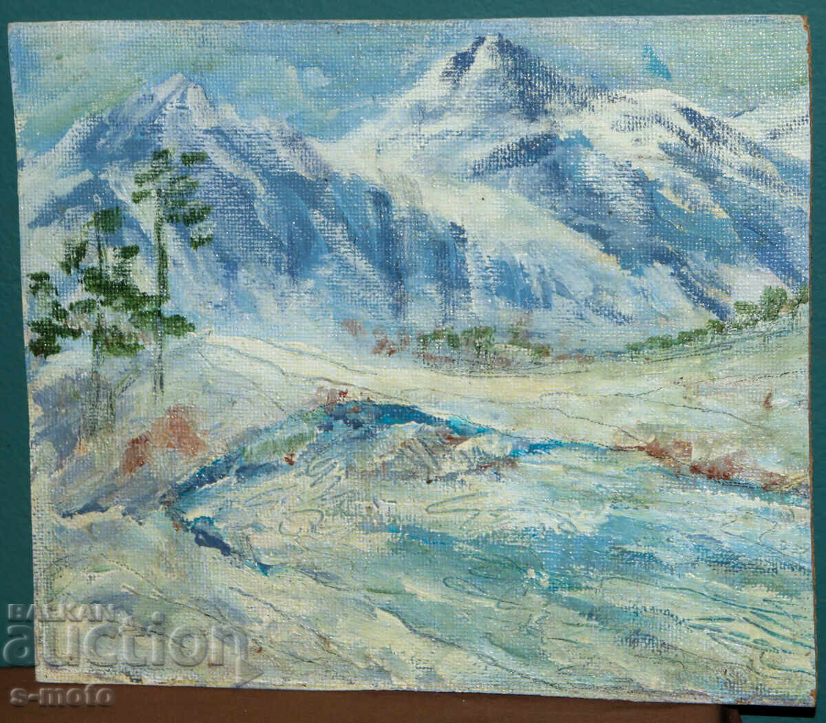 Картина маслени бои планински пейзаж с цена 170.00 лв. | € 86.92 Картина маслени бои планински пейзаж с цена 170.00 лв. | € 86.92