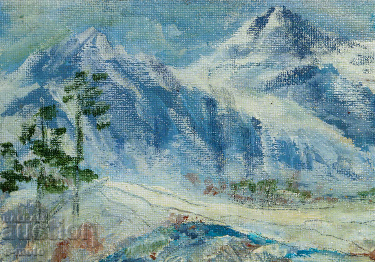 Livrarea Tablou ulei peisaj montan Livrarea Tablou ulei peisaj montan