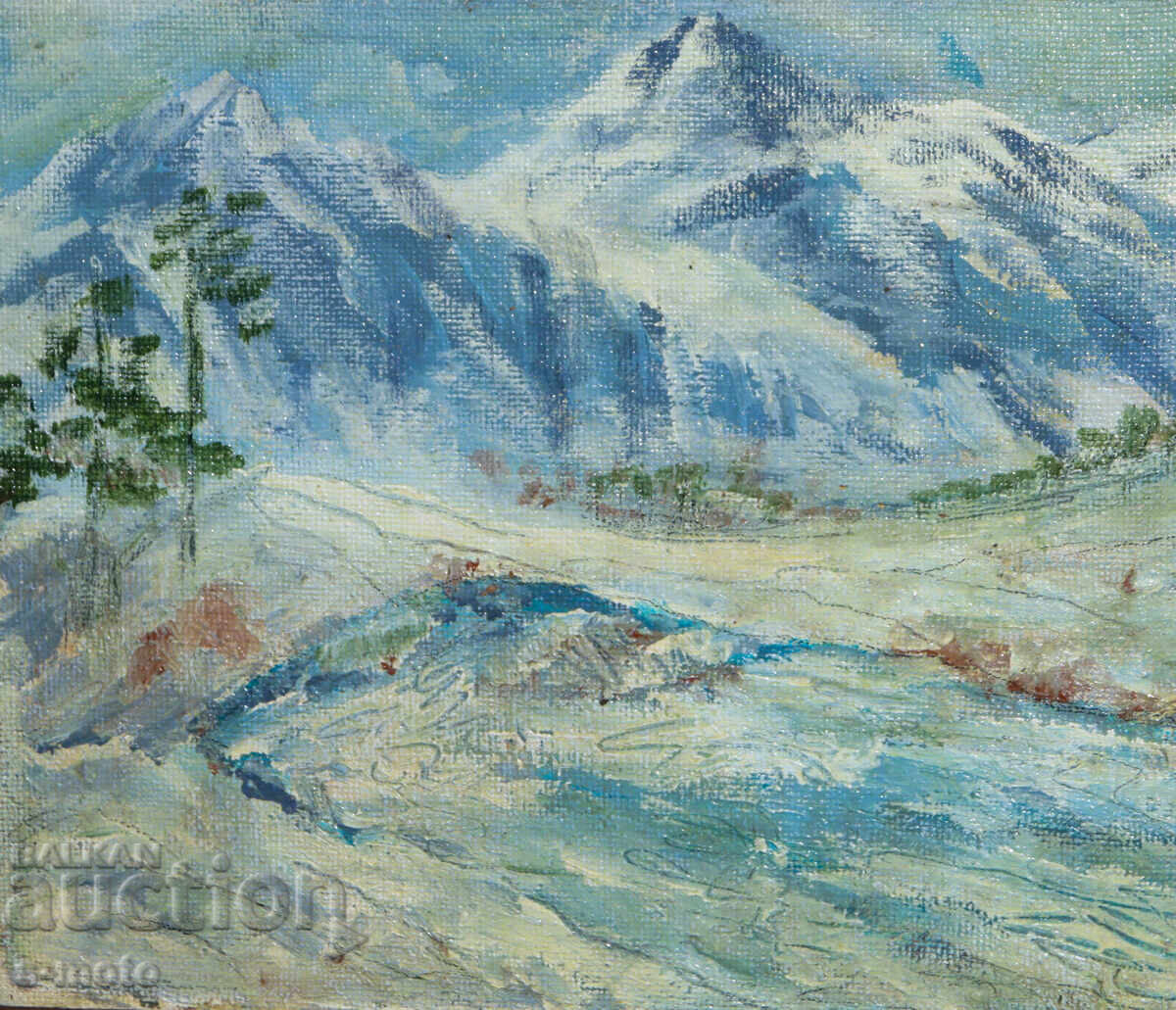 Картина маслени бои планински пейзаж Картина маслени бои планински пейзаж