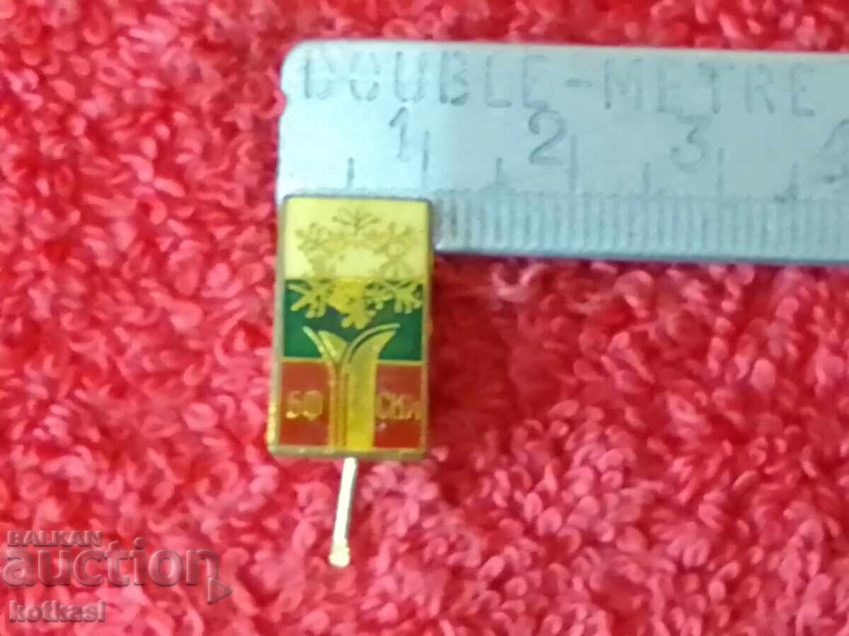 Стара соц метална бронз игла значка БФ СКИ Стара соц метална бронз игла значка БФ СКИ