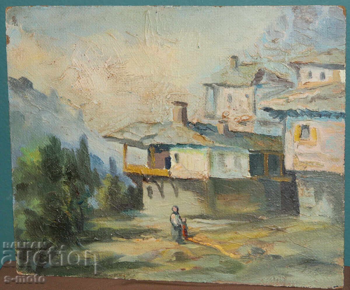 Έργο ζωγραφικής με λάδι, αγροτικό τοπίο με τιμή € 86.92 | 170.00 BGN