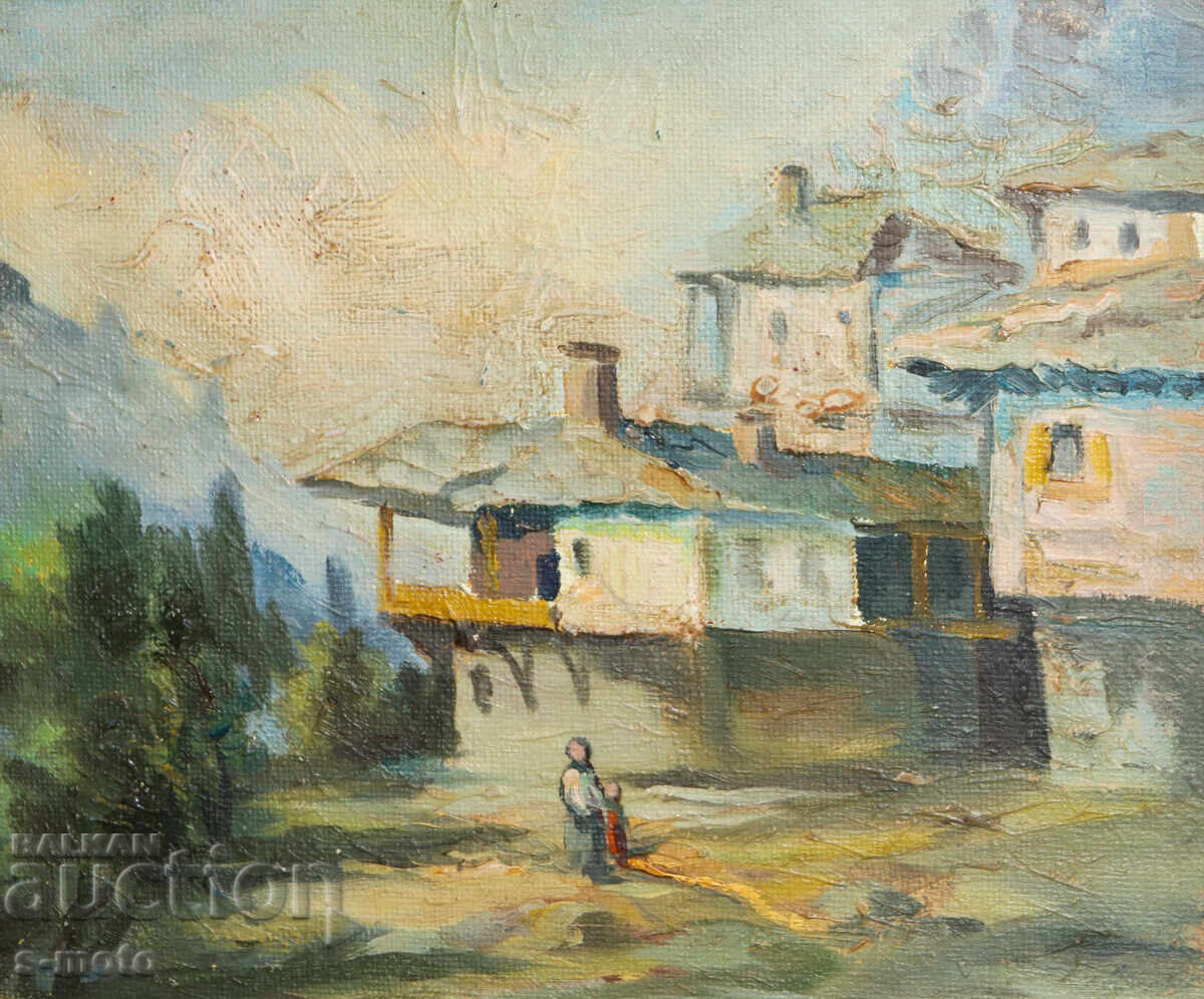 Δημοπρασία Έργο ζωγραφικής με λάδι, αγροτικό τοπίο