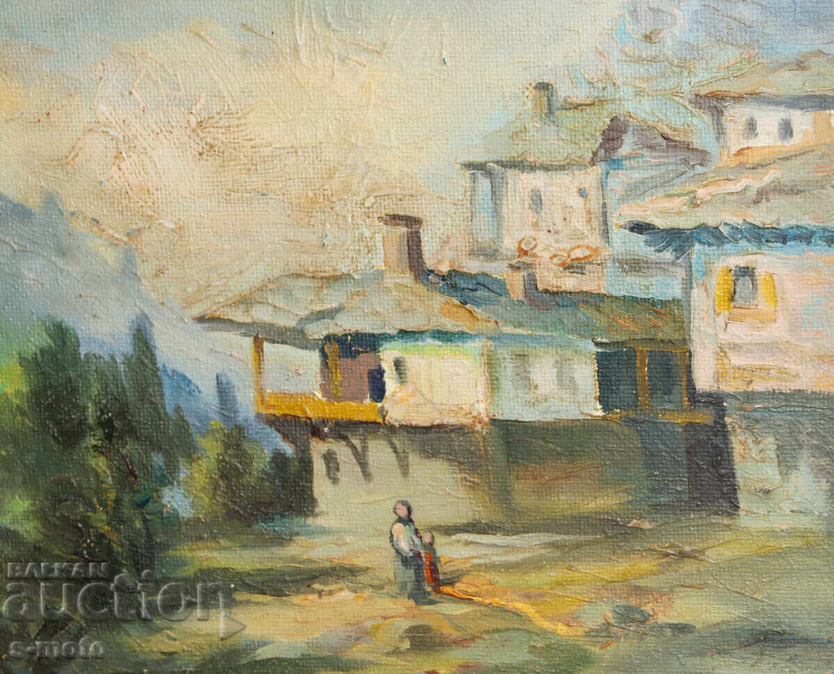 Έργο ζωγραφικής με λάδι, αγροτικό τοπίο - 5