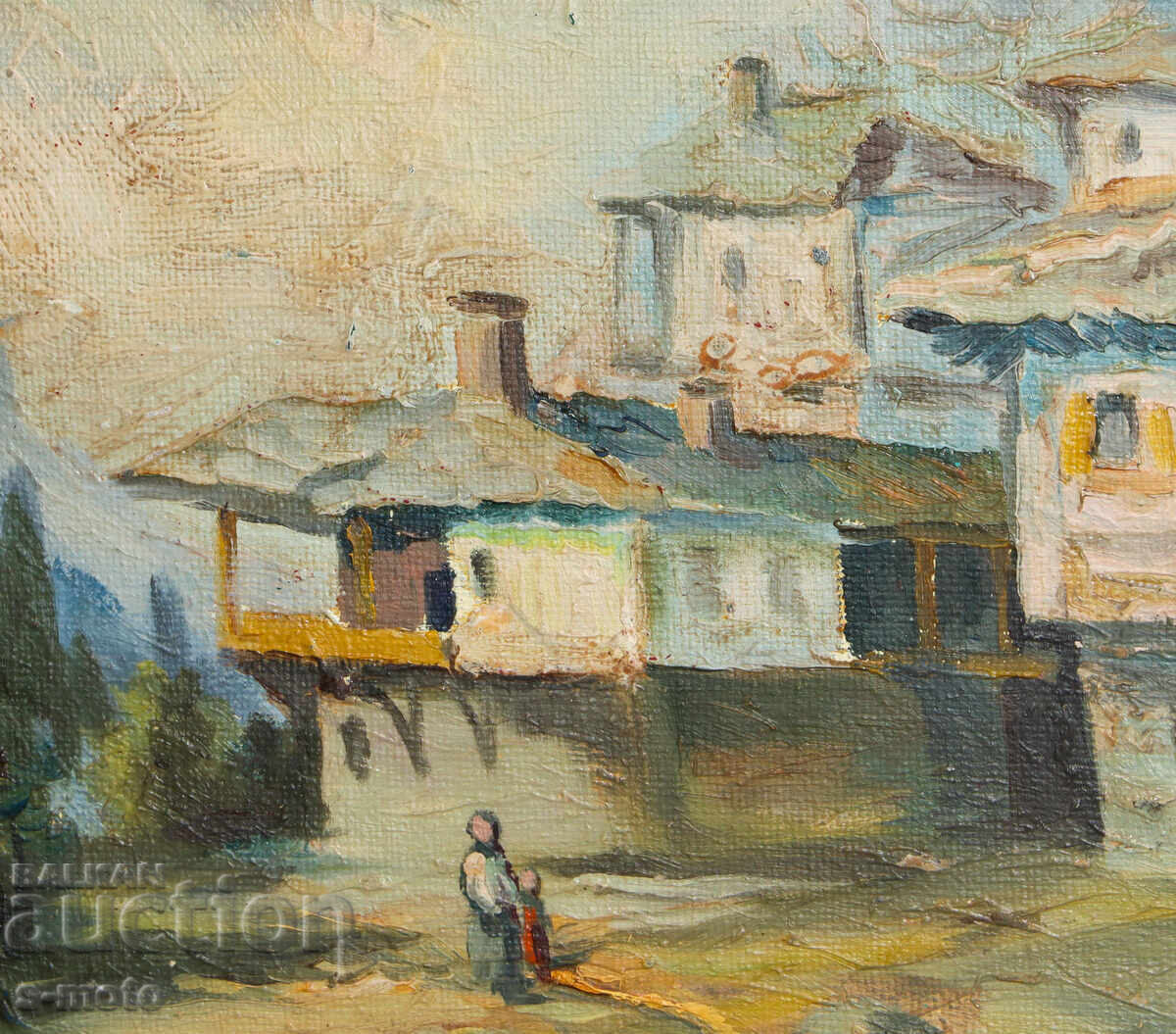 Έργο ζωγραφικής με λάδι, αγροτικό τοπίο - 6