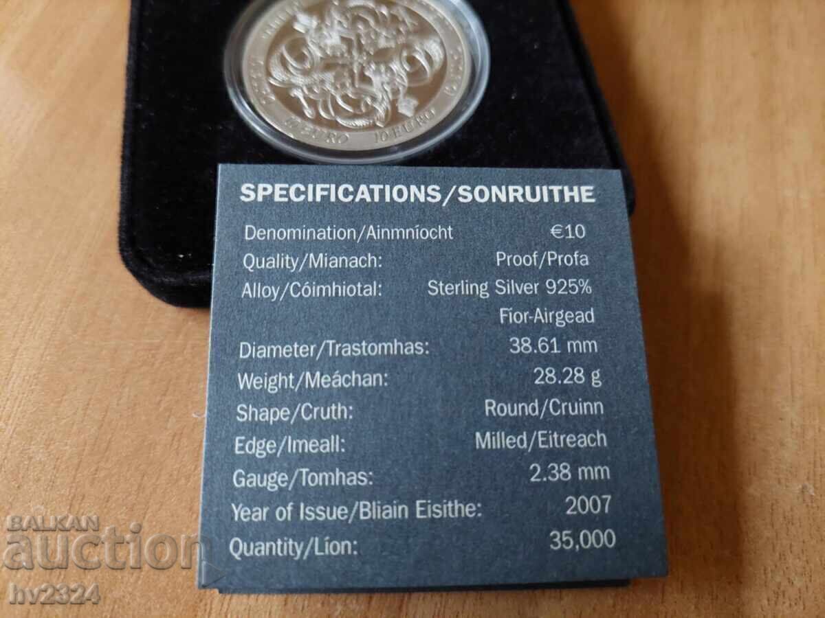 Licitație Irlanda 10 euro 2007g. proof "Cultura celtică irlandeză"