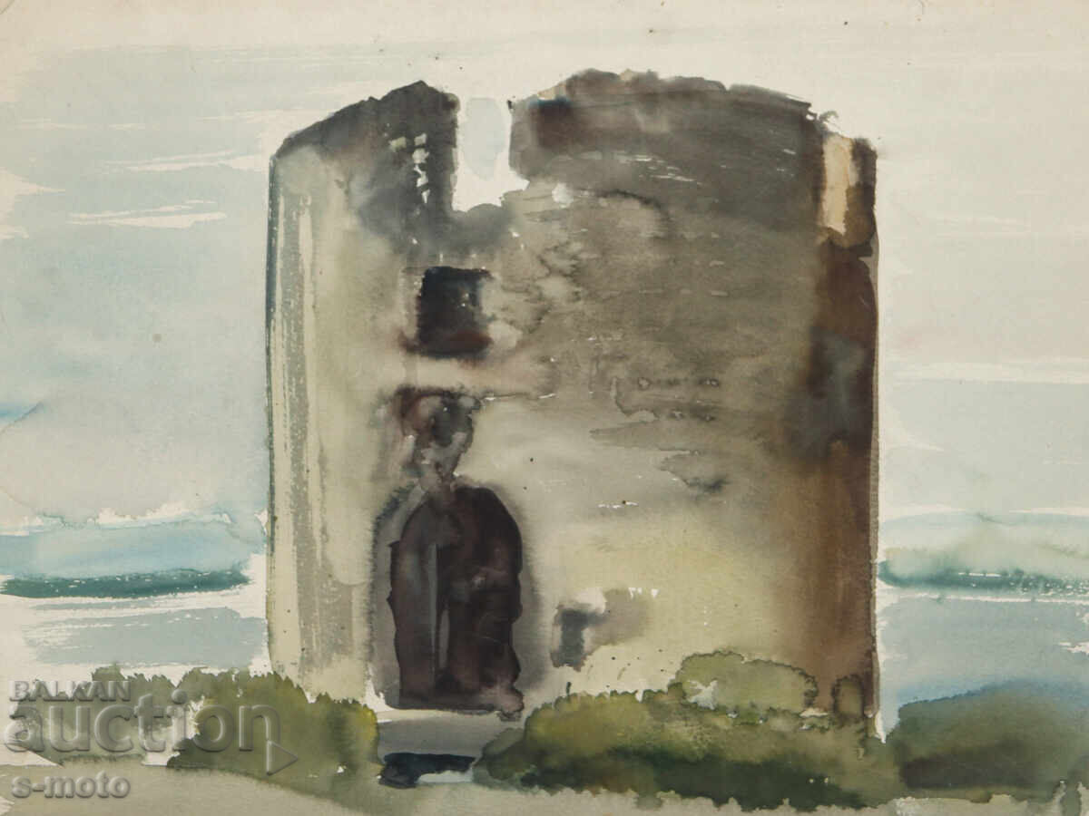 Аукцион Картина акварел абстрактен пейзаж