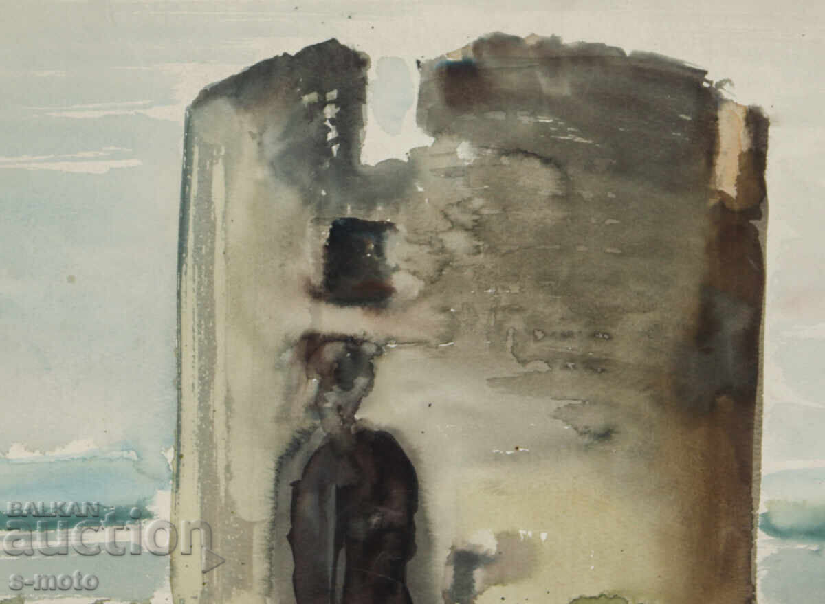 Доставка на Картина акварел абстрактен пейзаж