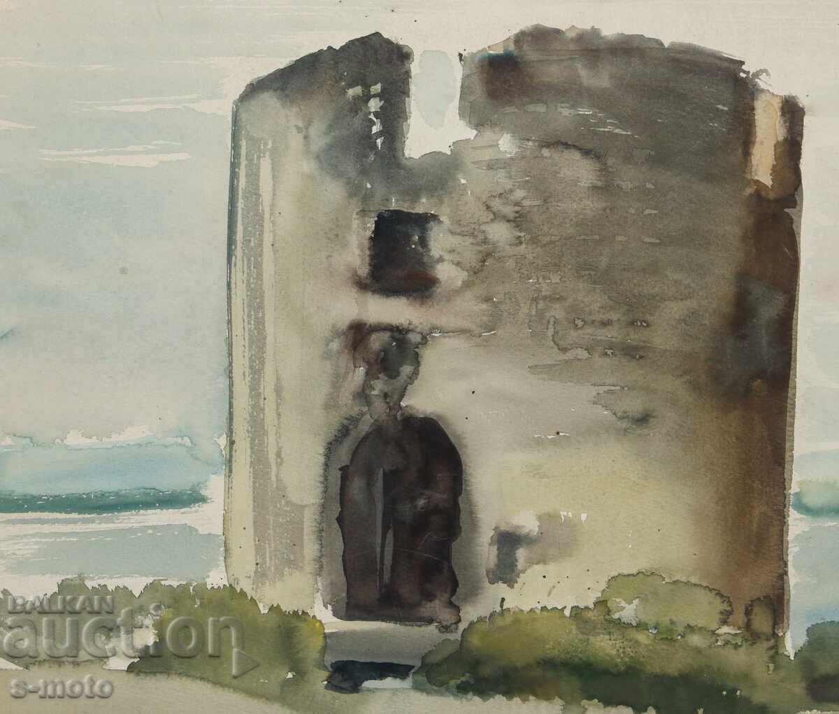 Картина акварел абстрактен пейзаж - 5