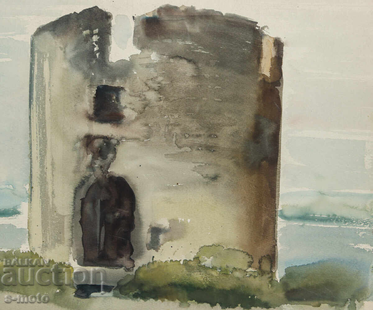 Картина акварел абстрактен пейзаж - 6