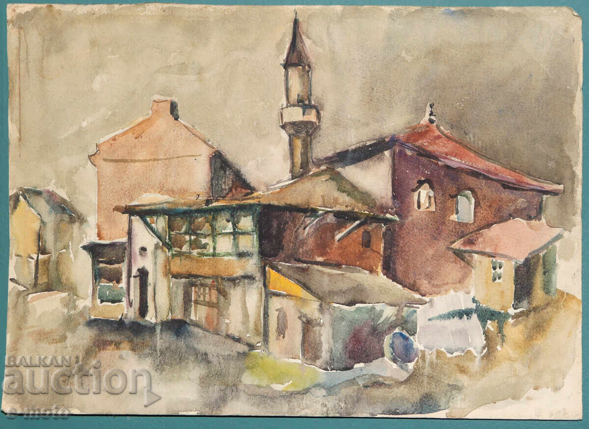 Peisaj urban vechi cu acuarelă cu preț 250.00 BGN | € 127.82 Peisaj urban vechi cu acuarelă cu preț 250.00 BGN | € 127.82
