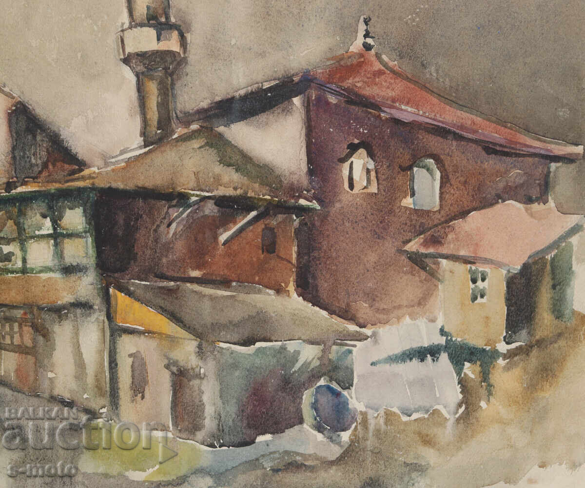 Peisaj urban vechi cu acuarelă - 6 Peisaj urban vechi cu acuarelă - 6