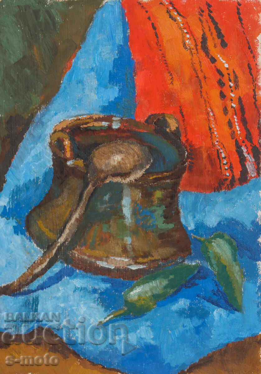 Old oil painting still life