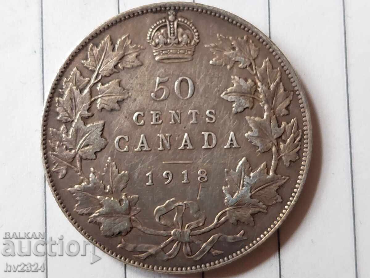 Canada 50 cenți, 1917