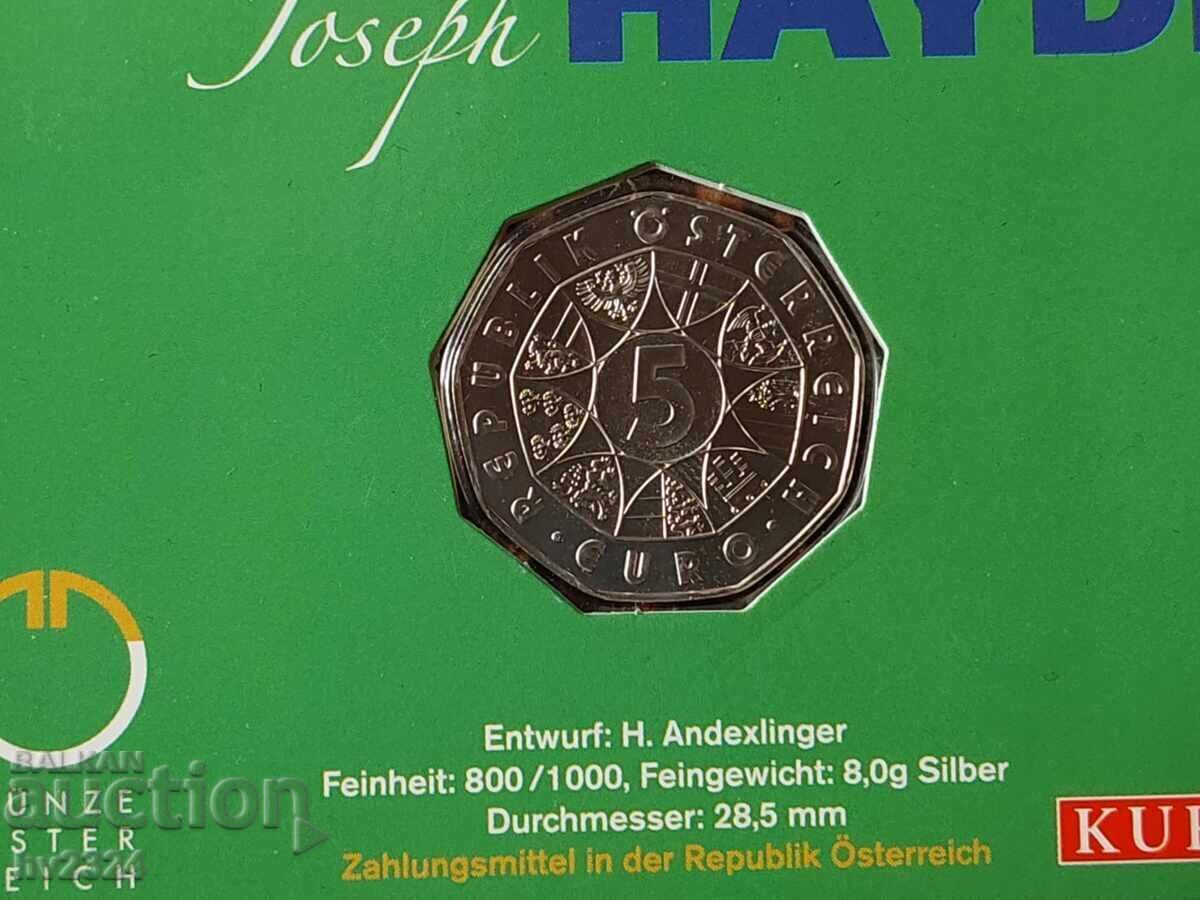 Austria 5 euro, 2009 Argint