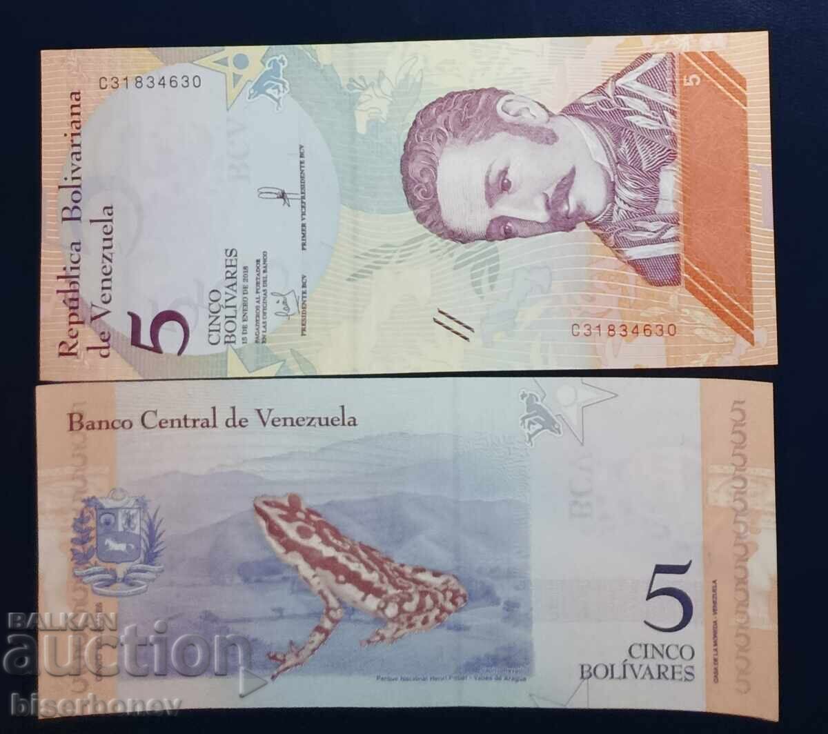 Venezuela, 5 bolívari 2018, UNC Venezuela, 5 bolívari 2018, UNC