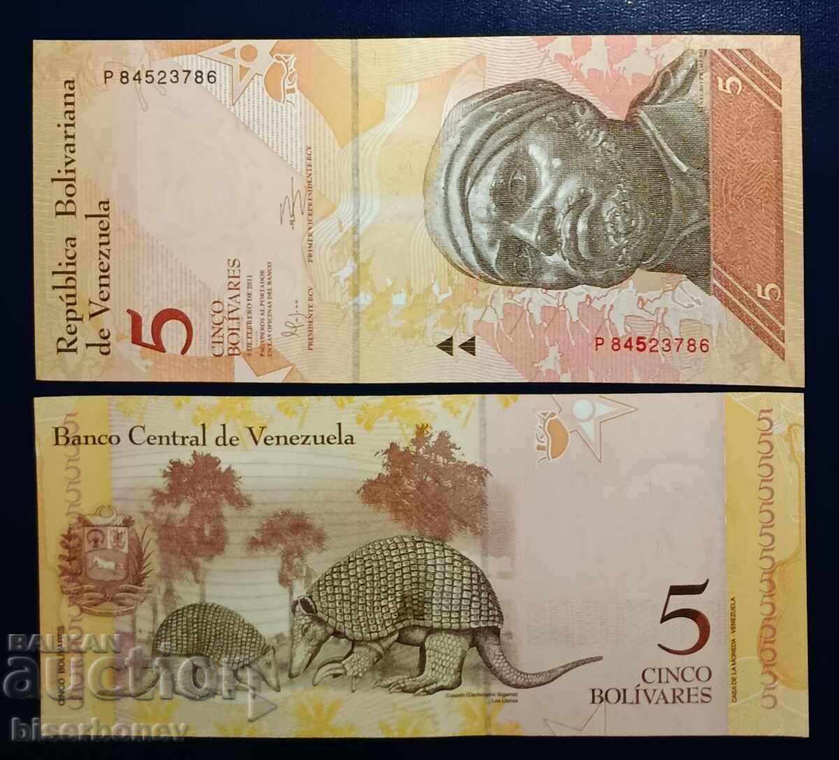 Venezuela, 5 bolivari 2011, UNC Venezuela, 5 bolivari 2011, UNC