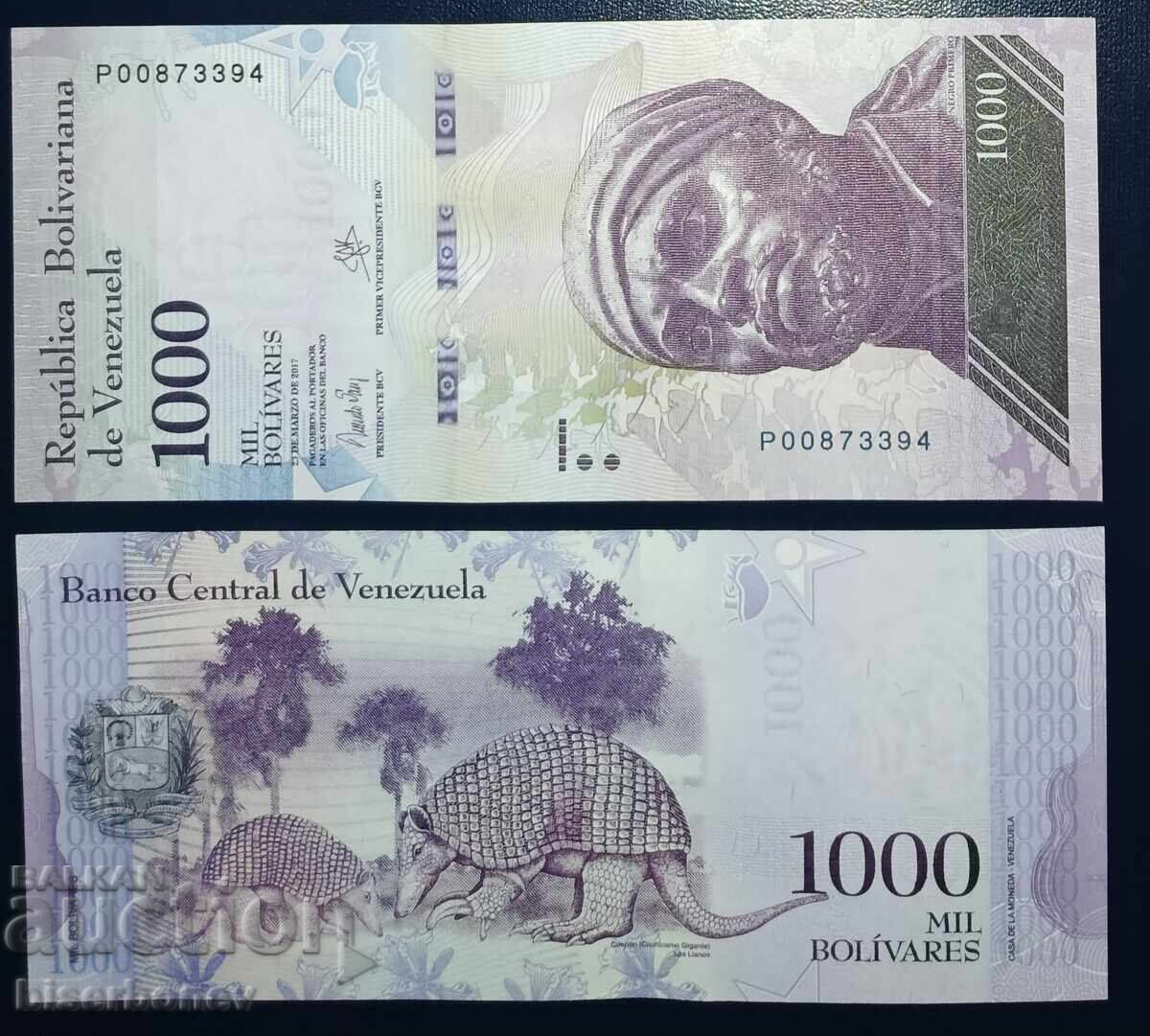 Venezuela, 1000 bolívares 2017, UNC Venezuela, 1000 bolívares 2017, UNC