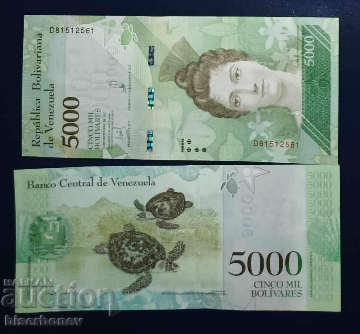 Venezuela, 5000 bolívari 2017, UNC Venezuela, 5000 bolívari 2017, UNC