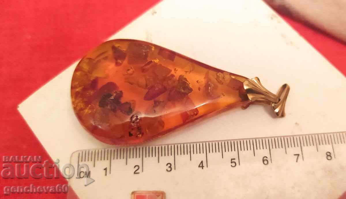 Amber Pendant Necklace - 6
