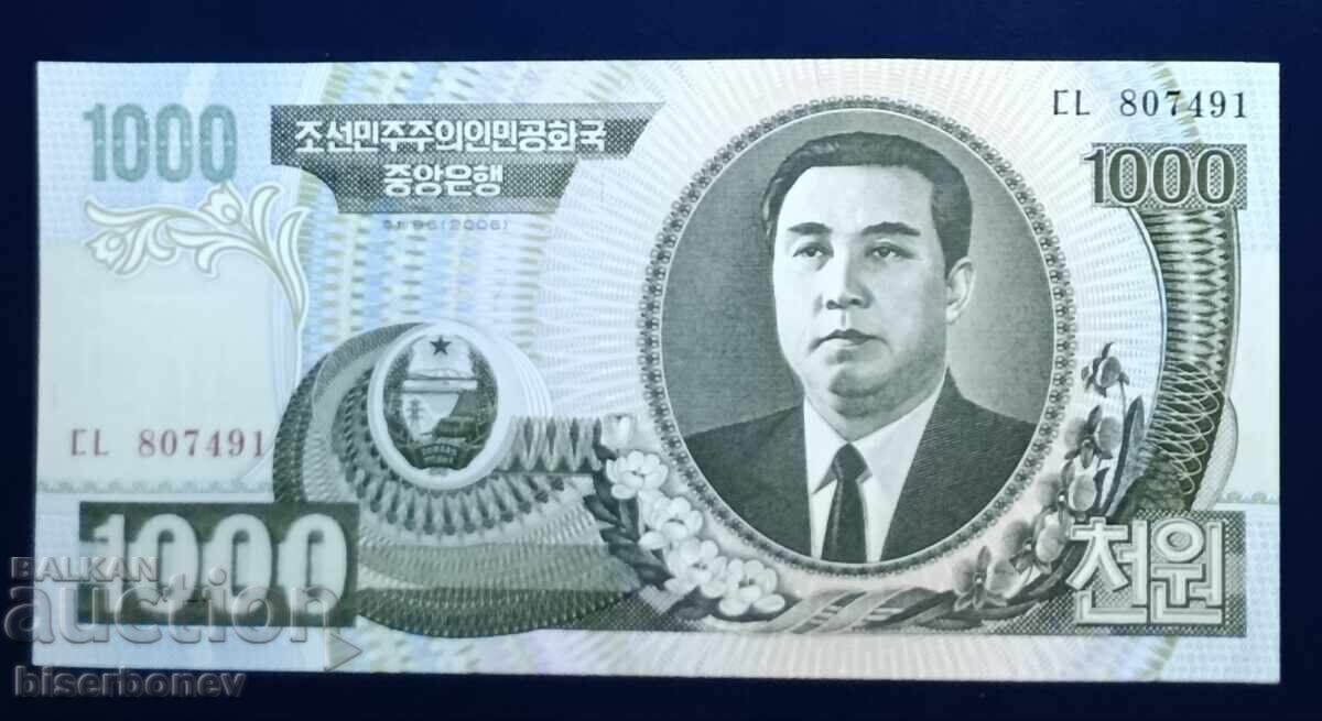 Coreea de Nord, Severna Koreya, 1000 won 2006, UNC Coreea de Nord, Severna Koreya, 1000 won 2006, UNC