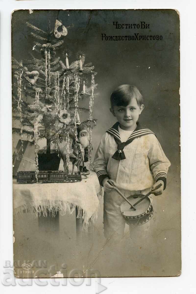 Коледна пощенска картичка, пътувала Коледна пощенска картичка, пътувала