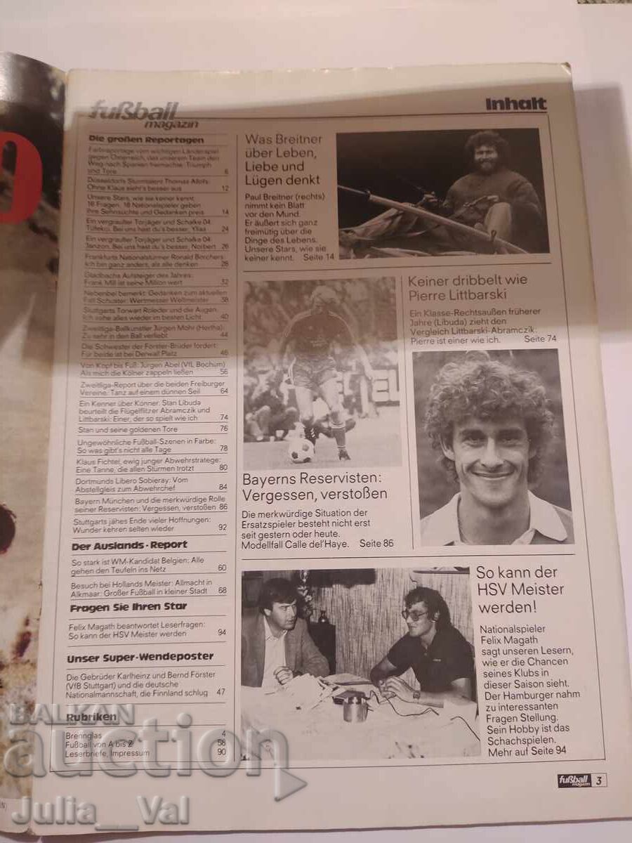 Fotbal - Revistă - Anul 1981 - Germania cu preț € 1.53 | 2.99 BGN