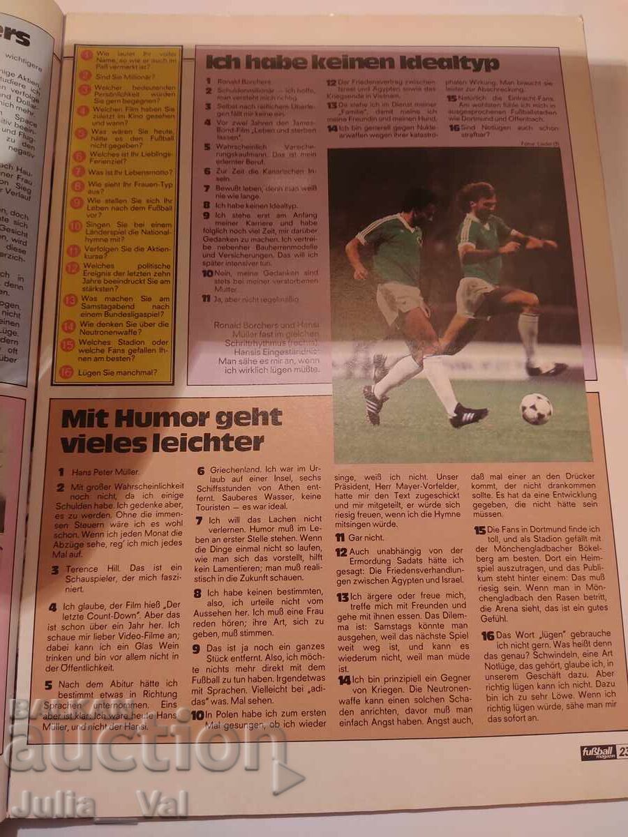 Livrarea Fotbal - Revistă - Anul 1981 - Germania