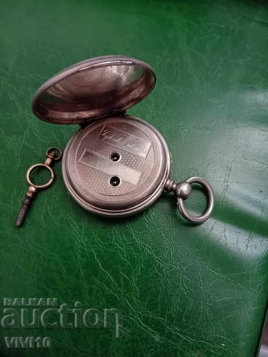 Δημοπρασία Παλαιό τσεπωτό, ασημένιο ρολόι 46mm Δημοπρασία Παλαιό τσεπωτό, ασημένιο ρολόι 46mm