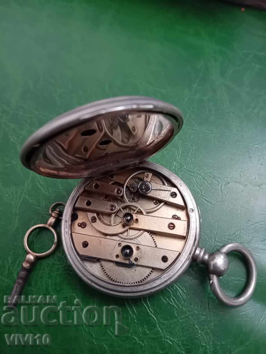 Παράδοση Παλαιό τσεπωτό, ασημένιο ρολόι 46mm Παράδοση Παλαιό τσεπωτό, ασημένιο ρολόι 46mm