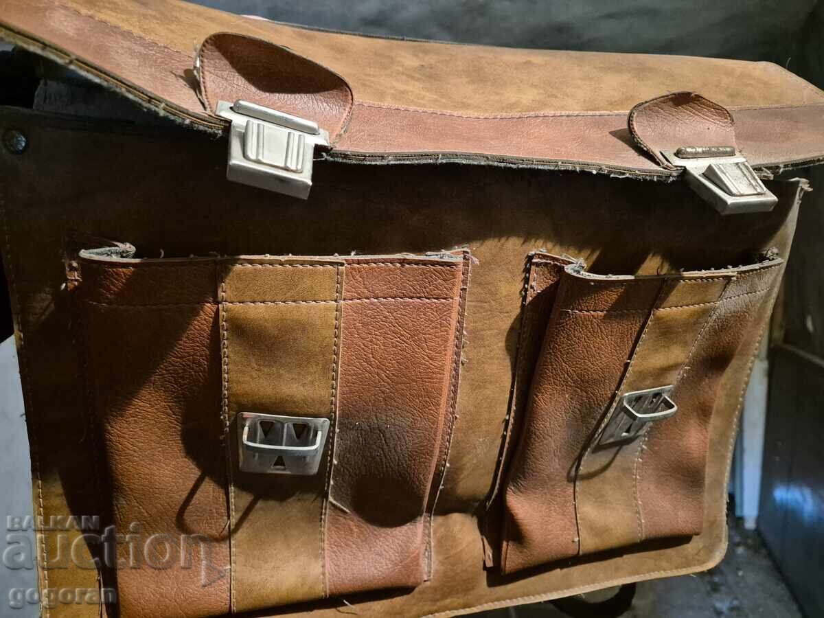 Παλιά δερμάτινη σχολική τσάντα - 6